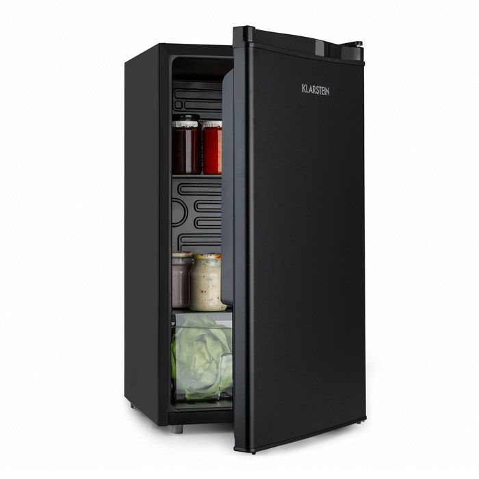 Klarstein Obsidian Réfrigérateur 91 litres , 2 clayettes en verre , 42 dB , classe A+ - Noir