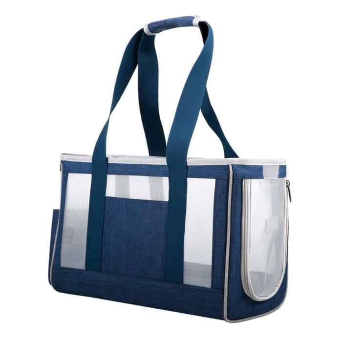 Sac de porte-animal sac respirant chat portable sac à main pochette pour animaux de compagnie pour chien chiot bleu l