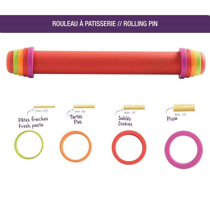 MASTRAD Rouleau à pâtisserie silicone ajustable et antiadhérent F11870 - 41 cm