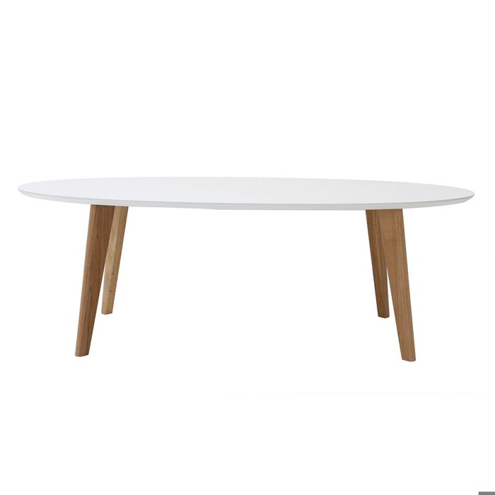 Miliboo - Table basse design ovale 120 cm blanc EKKA