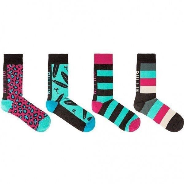PULL IN Lot de 4 paires de Chaussettes Adulte Coton PACK27 Rose Vert