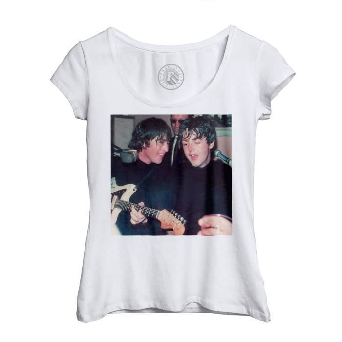 T-shirt Femme Col Echancré John Lennon Paul McCartney Radio Show 70's Beatles