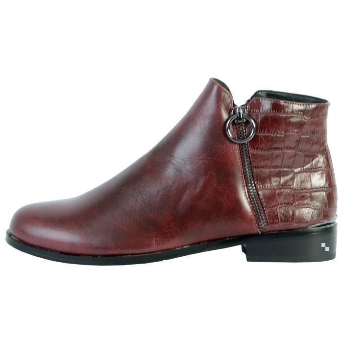 Boots The Divine Factory QL4031 Bordeaux Femme