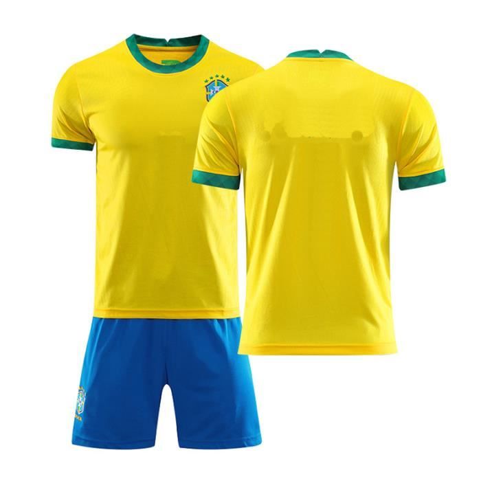 Multicolore M2021 nouveau maillot de l'équipe nationale de football du Brésil N°10 Maillot bleu Neymar adulte enfants maison Jaun