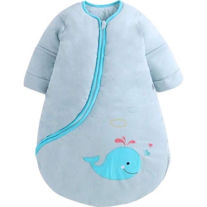 Gigoteuse bébé,Gigoteuse Bébé Hiver Bébé Sac de Couchage avec Manches Longues Amovibles,80CM,0-2 Ans