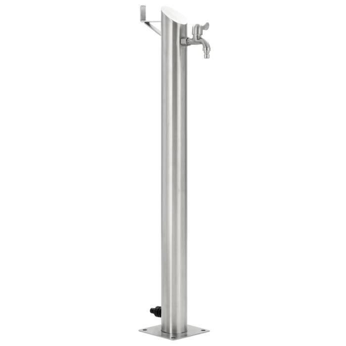 Luxueux Magnifique-Colonne à eau de jardin ronde Acier inoxydable 95 cm