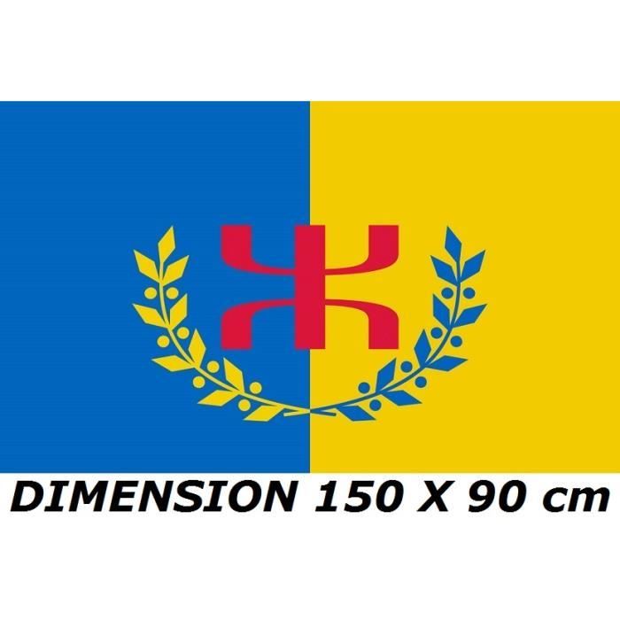 DRAPEAU 150 X 90 cm KABYLIE KABYLE ALGERIE ALGERIEN No maillot écharpe fanion casquette ...
