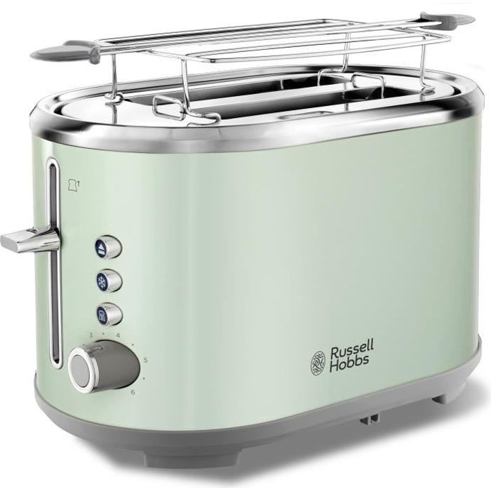 RUSSELL HOBBS 25080-56 Toaster Grille Pain Bubble Fentes XL, Cuisson Réglable - Vert