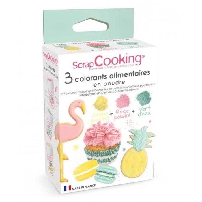 Colorants alimentaires (artificiel) Vert Rose Doré - Scrapcooking Multicolore - Assort.