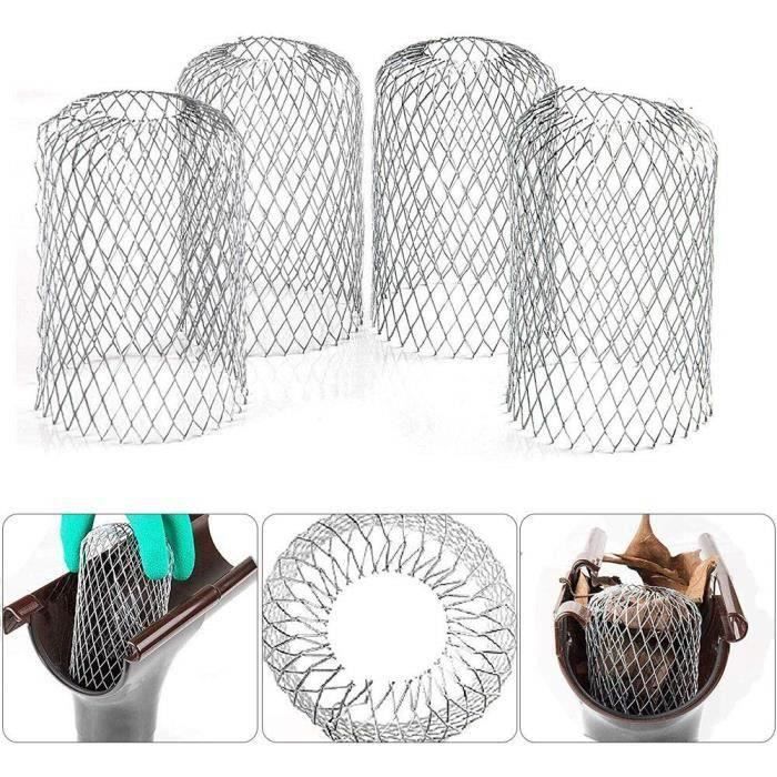 AL11835-6 Filtres de Gouttière en Aluminium Flexible Diamètre 8cm Crépine Pare Feuille Cache Gouttière pour Protéger Gouttière