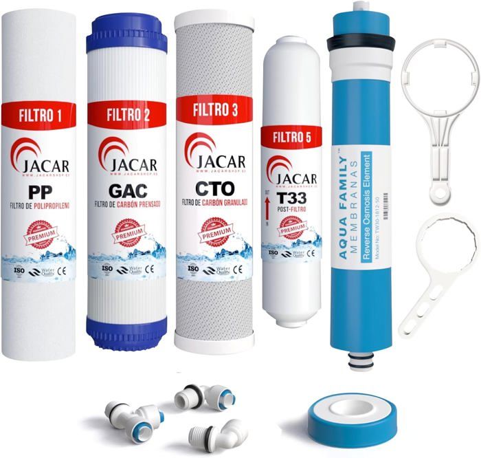 Kit Complet Filtres Osmose Inverse 5 étages - Membrane 75 GPD - WATER WORLD USA