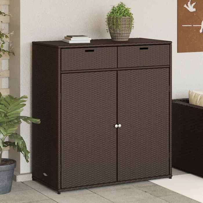 vidaXL Armoire de rangement jardin 105x55x113 cm résine tressée 365564