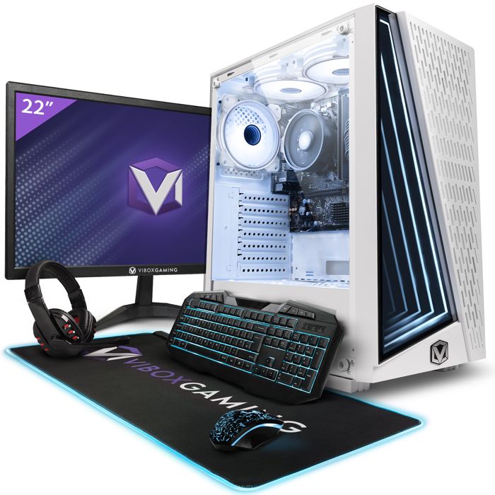 Vibox VI-152 PC Gamer – 22 Écran Pack – AMD Ryzen 3200GE 4GHz – Radeon Vega 8 – 8Go RAM – 480Go SSD – Linux – WiFi