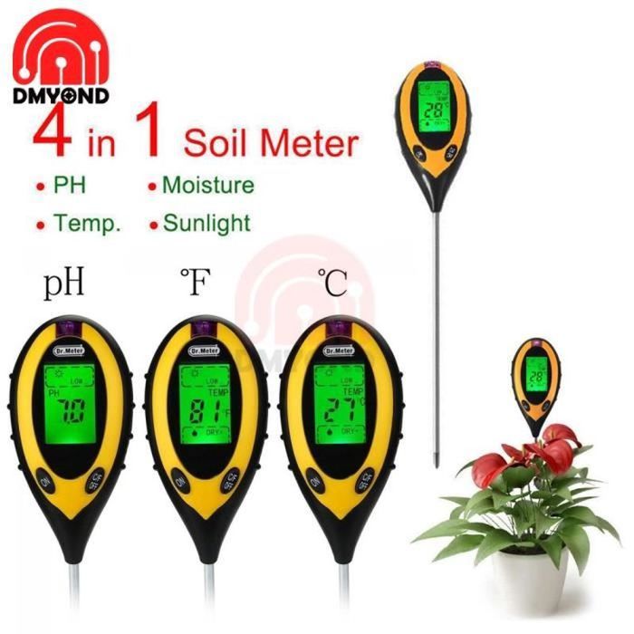 Kit De Test De Sol 4 En 1 - Mesure PH, Ammoniac/Azote, Phosphore, Potassium - Pour Jardin, Potager - Facile D'utilisation Avec Mode D'emploi