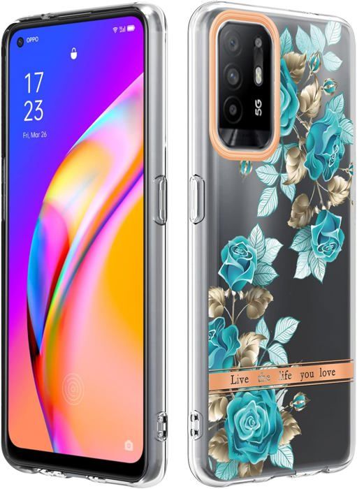 Coque oppo a94 5g - village sous la neige - silicone - noir - Téléphonie