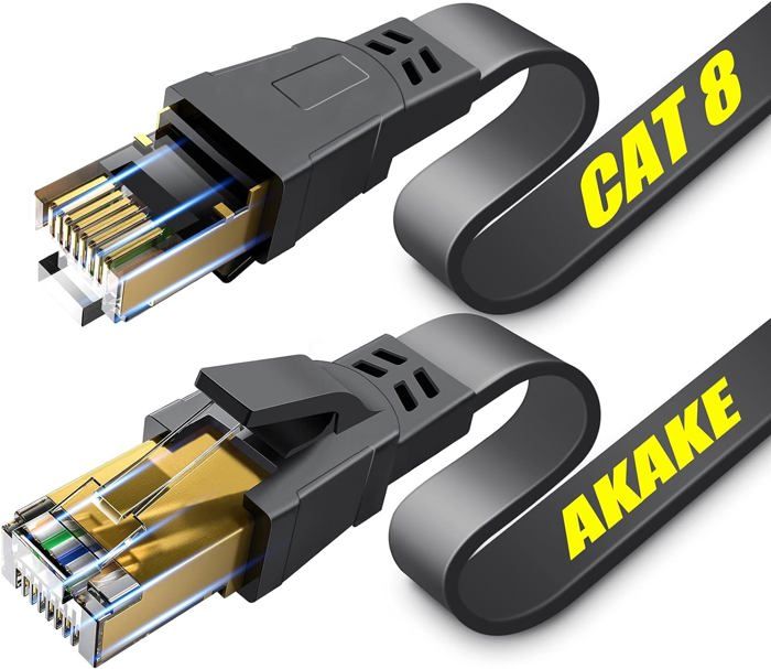 Câble Ethernet 10m YIIFELL Cat 7 - Plat, 10 Gb/s, RJ45 - Pour PC, PS5, TV, Box Internet