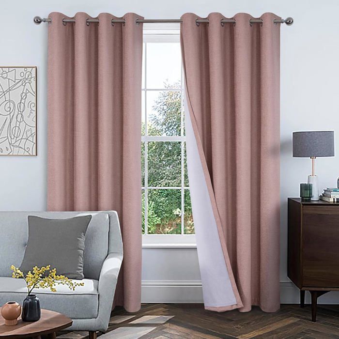 Rideau Occultant Panneau Chenille Brodé – 200x270 Cm, Pour Salle à Manger, Noir Total