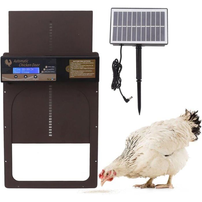 Porte de poulailler automatique nergie solaire tanche en aluminium avec minuterie IP45 pour ferme couleurs multiples Largeight
