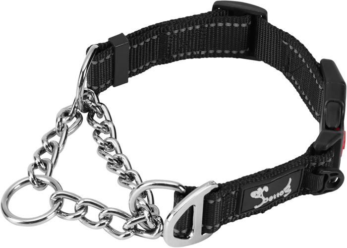 Meilleurs prix pour PETTOM Collier Semi Étrangleur Chien (Noir L 52-71cm), Collier Étrangleur pour Chien Grand/Gros/Moyen, Bouton Sécurité, Nylon et98