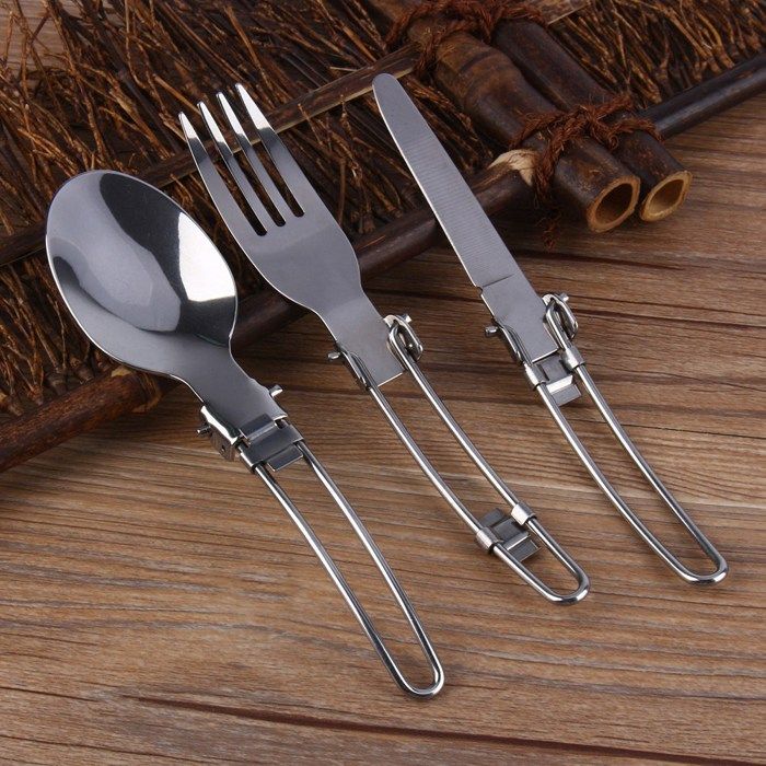 Kit Couverts de Camping 6 en 1 en Acier Inoxydable Pliant coutellerie Camping Couverts Set Ensemble de Voyage en Plein air - Sport Kit Couverts de Camping 6 en 1 en Acier Inoxydable Pliant coutellerie Camping Couverts Set Ensemble de Voyage en Plein air - Sport