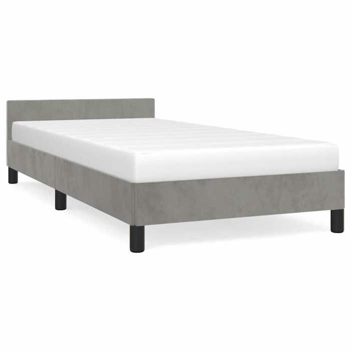Cadre de lit - VIDAXL - CHILL60905 - 90x190 cm - Velours gris clair - Charge 280 kg