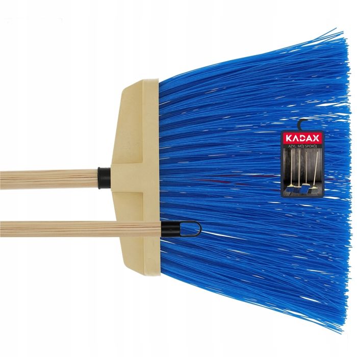 KADAX Balai de balayage routier et trottoir balai de jardin avec manche en bois balai de rue en nylon