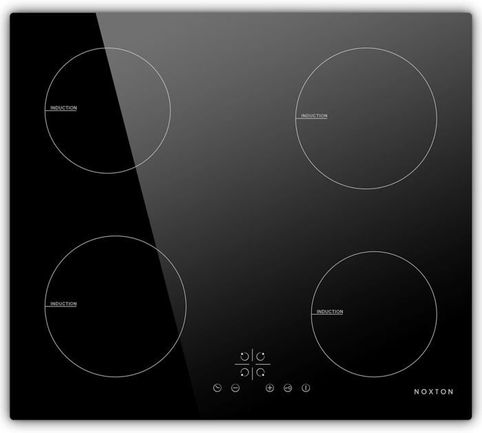 Plaque Vitrocéramique Noxton - 4 Feux - 60 Cm - Zone Ovale - Minuterie - 6600W
