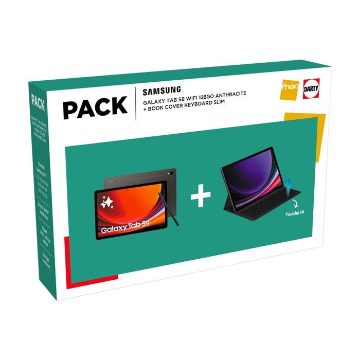 Pack Tablette tactile Samsung Galaxy Tab S9 11 Wifi + Book Cover Keyboard Slim - vue 4