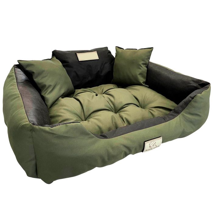 Comparer les prix de Lit Pour Chien EDANTI 130x105 cm Emplacement Pour Nom Imperméable Vert