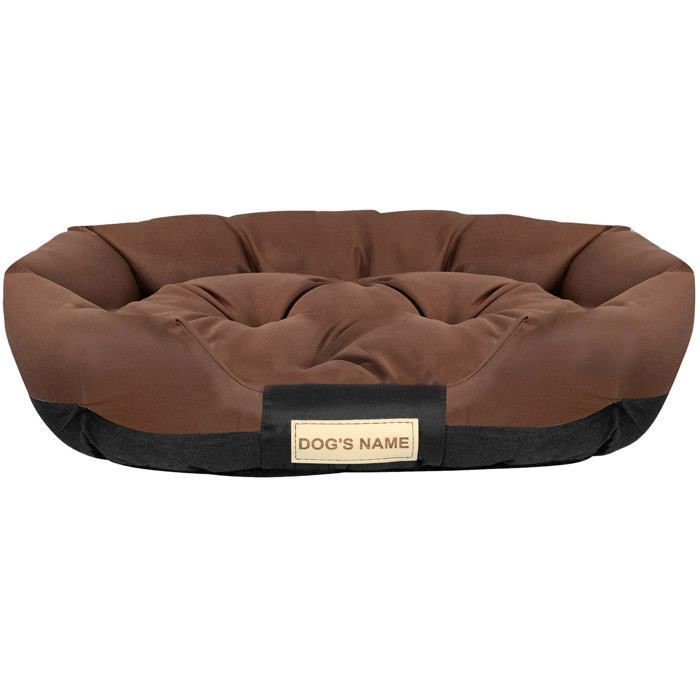 Meilleurs prix pour Lit Pour Chien EDANTI 115x95 cm Emplacement Pour Nom Imperméable Ovale Marron