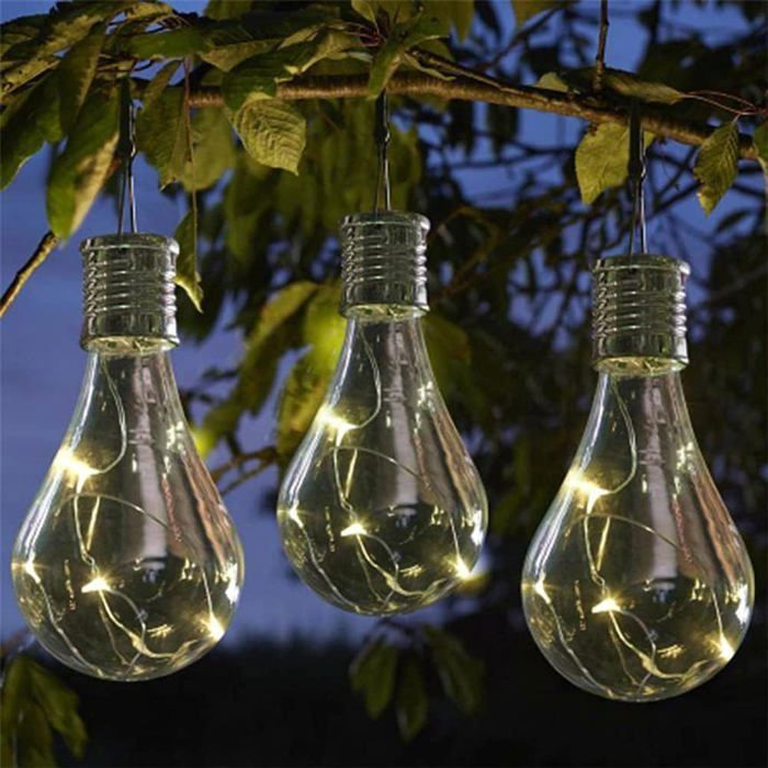 Lot de 6 Bandes Lumineuses Solaires d’Extérieur – LED sur Fil de Cuivre Étanches avec Clips – 35x35x15 cm mul LAMPADAIRE DE JARDIN