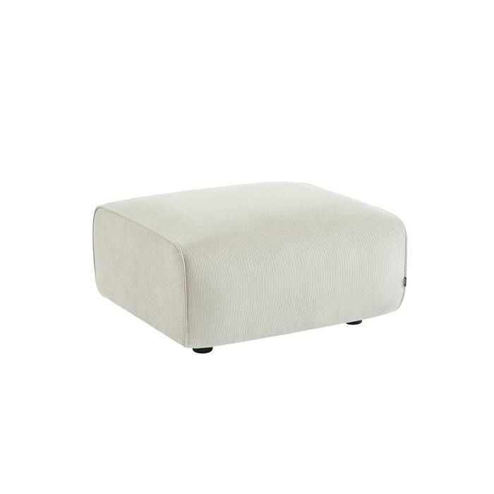 Pouf. module pour canapé. repose-pieds pour canapé 2 places en velours côtelé crème. L 76 x P 70 x H 41cm - Wallas Pouf. module pour canapé. repose-pieds pour canapé 2 places en velours côtelé crème. L 76 x P 70 x H 41cm - Wallas