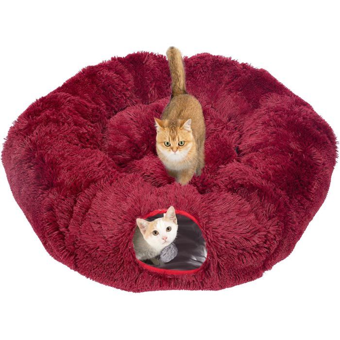 Meilleurs prix pour YSFMODE-Grand Tunnel Chat Avec Coussin Central 100Cm(L)*30Cm(H)Jouet Doux Pour ChatLit Rond Multifonction Caché Tunnel Pour Chat