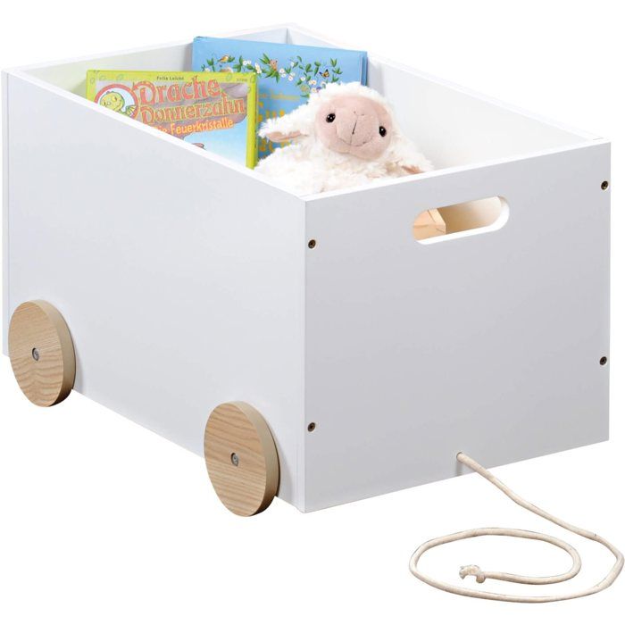 kesper Coffre a jouets a roulettes blanc 50 × 35 × 30 cm
