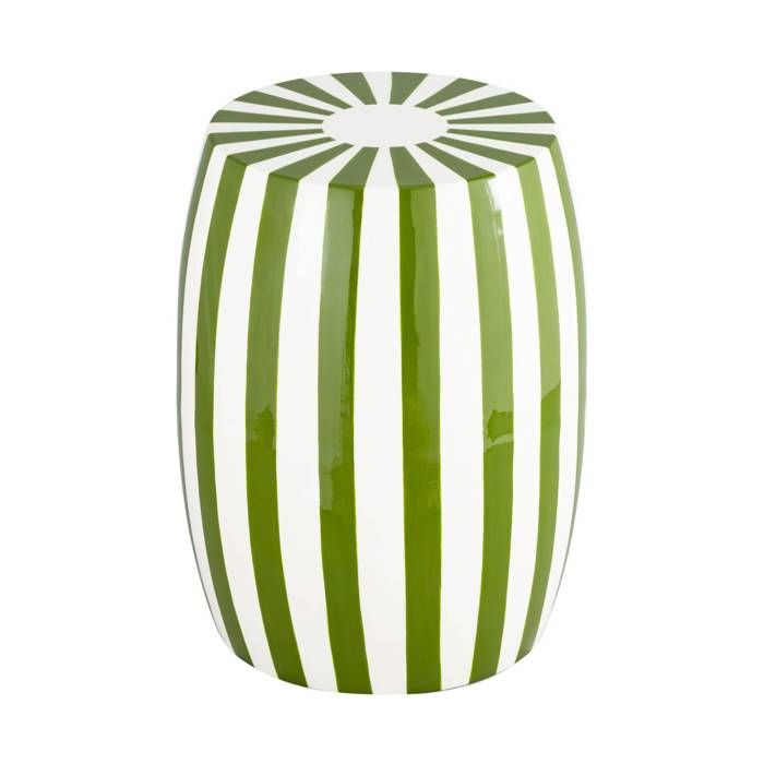 Table dappoint. bout de canapé. table de chevet acier émaillé. vert et blanc Ø35 x H 46cm - Mizzy
