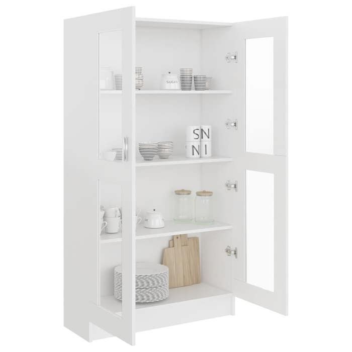 SALE dhiver Bibliothèque moderne Jills Armoire à vitrine Blanc 82 5x30 5x150 cm Bois dingénierie BB89