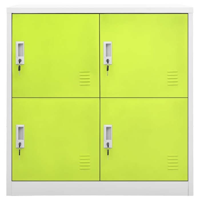 (57874)NEUFArmoires à casiers Moderne - Vestiaire 2 pcs Gris clair et vert 90x45x925cm Acier - organisateur de rangement livres f