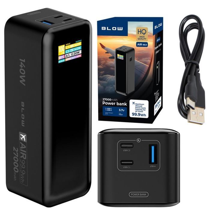 Batterie externe - BLOW - 81-155 - 27 000 mAh - 140 W - 2x USB-C