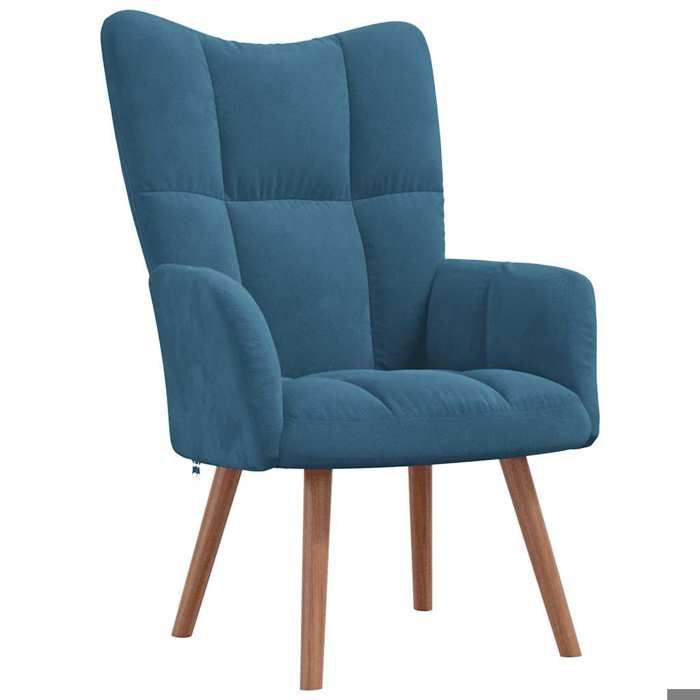 NEUF 2026 CHIC Chaise de relaxation SWEETY Max. charge 110 kg Bleu Velours 61.5x69x95.5 cm FF5059