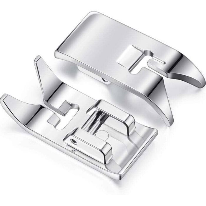 Pied-de-biche pour machine à coudre - PZCC - Point droit - Universel - Zig Zag - 2 pièces - Acier inoxydable - Pzcc