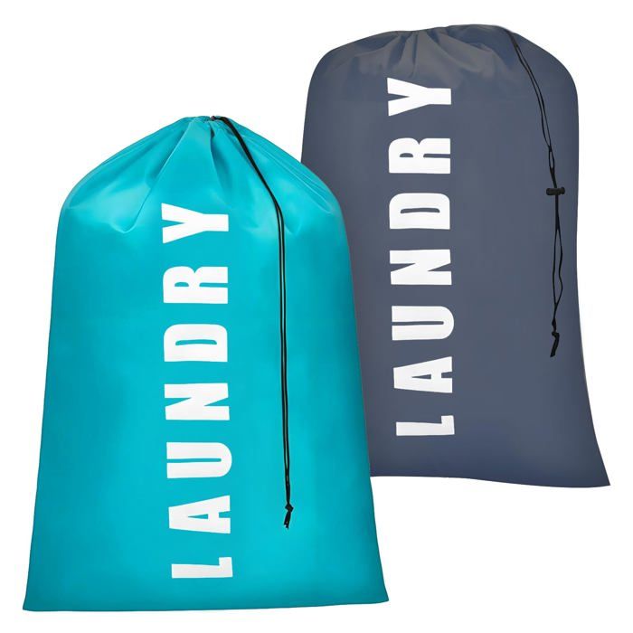 Lot de 2 Sac à Linge Large Sac Linge Sale Linge avec Cordon de Serrage 120L Sacoche à Linge Pliable Portable Sac Linge Sale