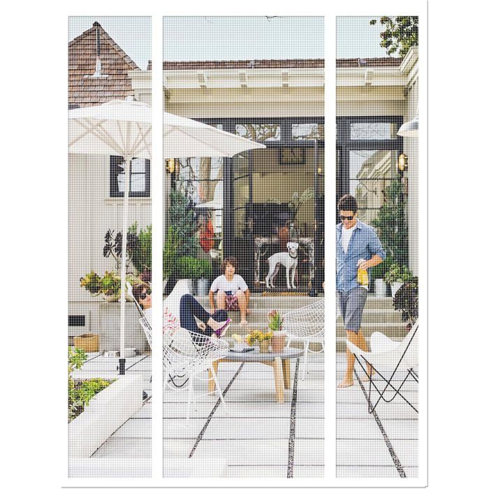 Moustiquaire magnétique pour porte - DEKOPRO - Ouverture excentrée - Dimensions 180(45/90/45)x240cm