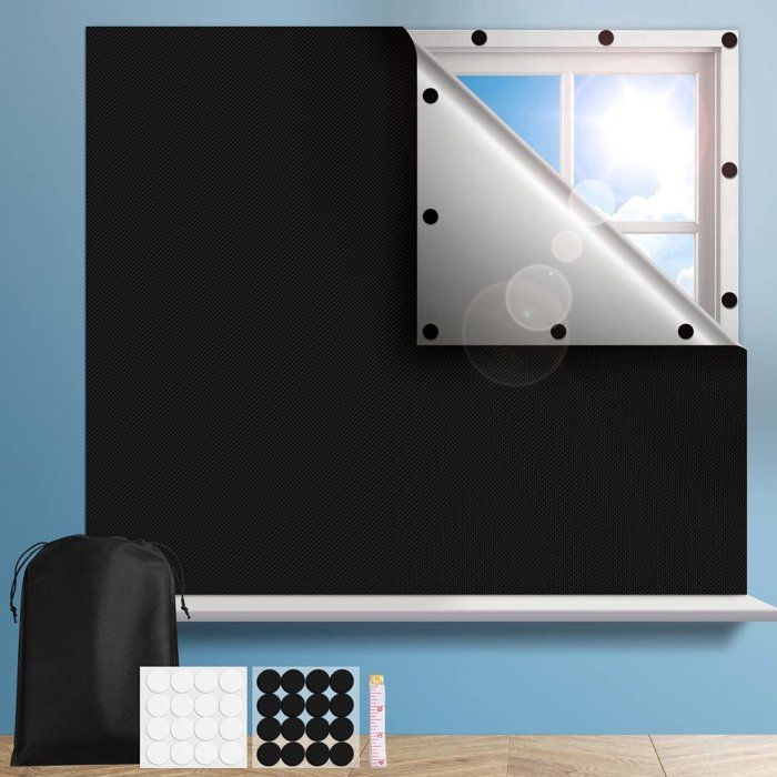 Rideau occultant magnétique 100x145cm sans perçage - Amovible pour vacances et fenêtres de toit - Pare-soleil intérieur