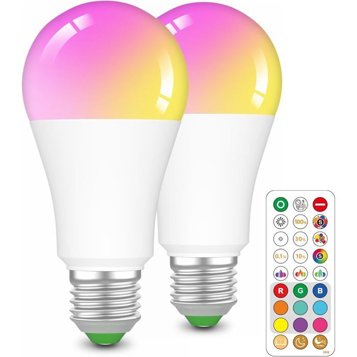 E27 Ampoule de Ambre Sommeil avec Télécommande 12W RGB LED Ampoule Anti Lumière Bleue 2000K Pour la Chambre de Bébé la Chambre