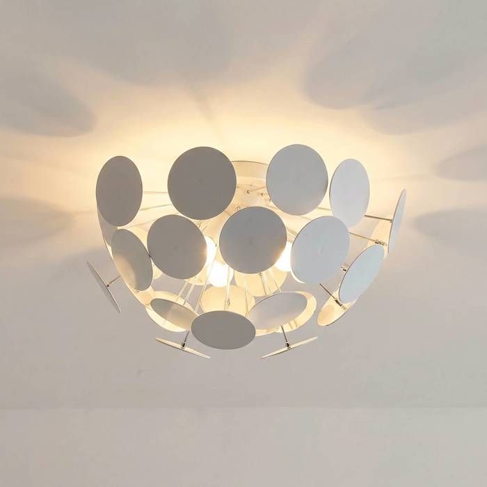 Lindby Plafonnier Kinan à intensité variable (Moderne) en Blanc e. a. pour Salon & Salle manger (à 3 lampes E14) Luminaire Lampe