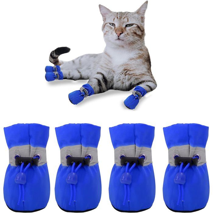 Chaussures pour chien et chat protection des pattes taille S bleu violet semelle antidérapante
