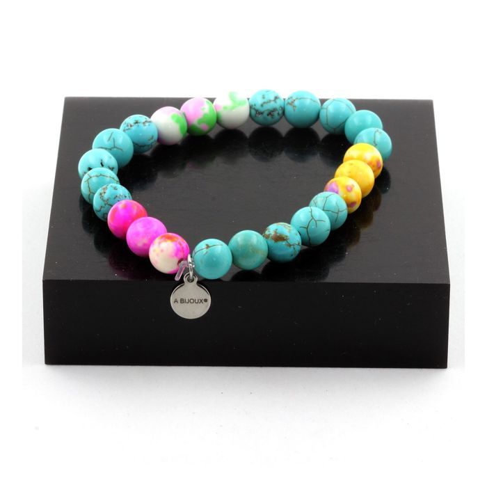 Bracelet Perles Pierres Naturelles Quartz Rose, Jaspe Rose Jaune, Rhodonite - Neuf Avec étiquettes