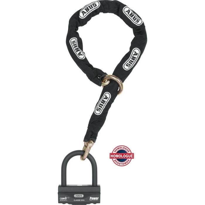 ABUS ANTIVOL MOTO U58 Homologué SRA+CHAINE120CMLOOP