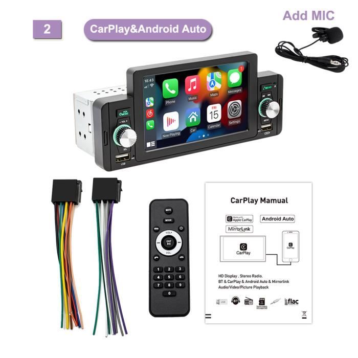 CarPlay avec micro autoradio Android, lecteur multimédia vidéo MP5