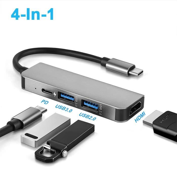 Adaptateur USB-C Pour Lunettes AR (XREAL, RayNeo, Etc.) - Charge Rapide PD 100W + Vidéo 4K 60Hz - Compatible Smartphone, PC, Console